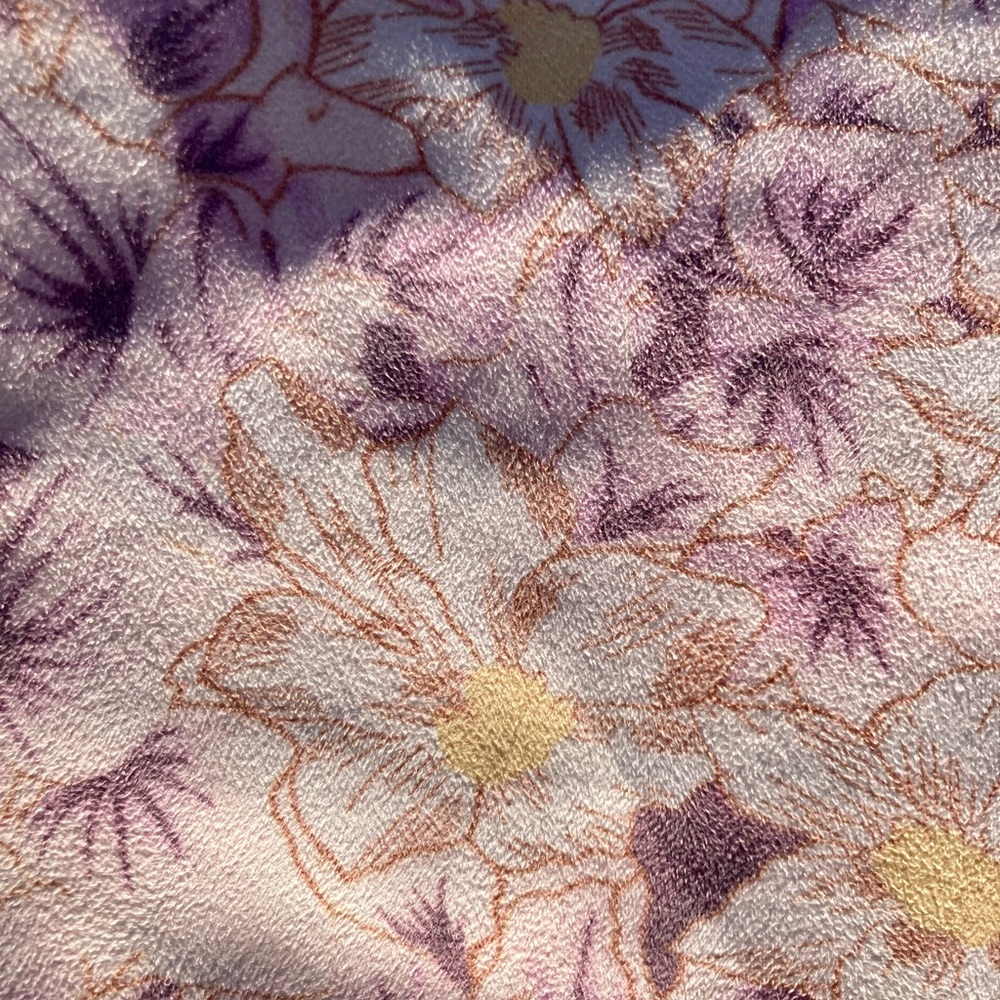 🆕 NWT by Anthropologie Skye Floral Lavender/Cream Ruffle Faux Wrap Skirt Sz 12 - Picture 11 of 16